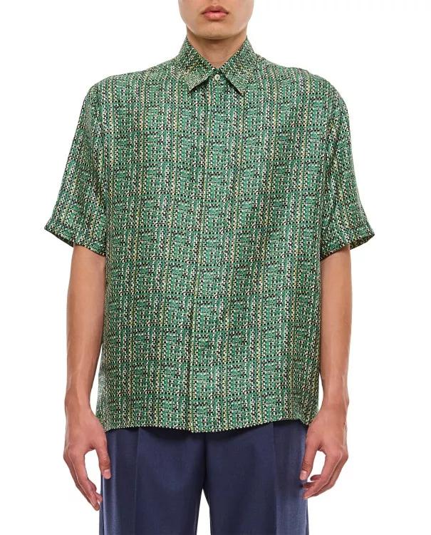 Fendi - Silk Ff Shirt - Größe 40 - green