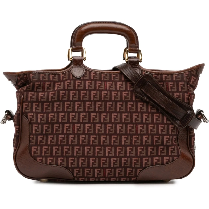 Fendi Schultertasche Zucchino Canvas Satchel rot