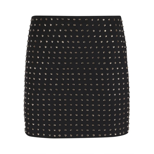 Max Mara Mini-Röcke Slim Fit Scuba Jersey Skirt Embellished With Rhine Black