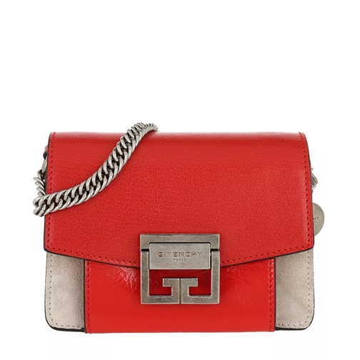Givenchy Mini GV3 Crossbody Bag Leather Red/Sand Cross body-väskor