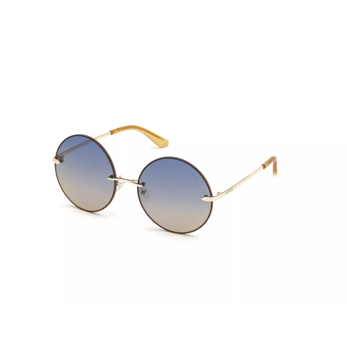 Guess Women Sunglasses Metal GU7643 Gold/Blue Occhiali da sole