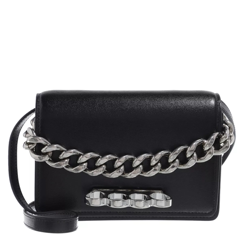 Alexander McQueen Four Ring Mini Shoulder Bag Black Minitasche