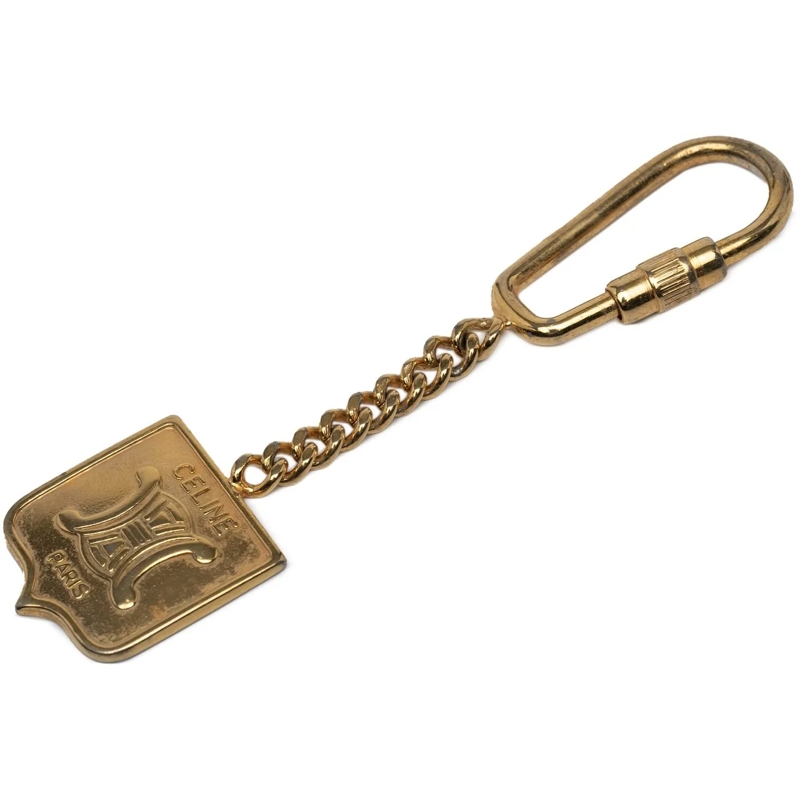 Celine  Gold Plated Triomphe Key Chain gold