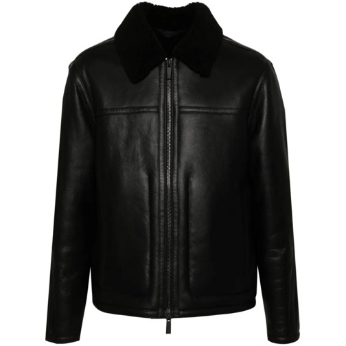 Calvin Klein Leren jassen Black Leather Shearling Jacket Black