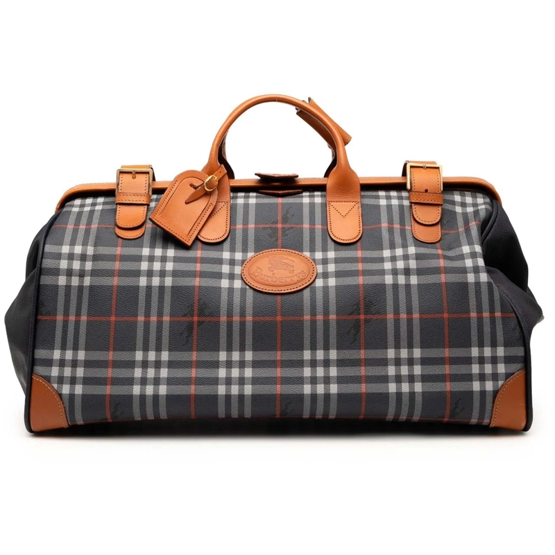 Burberry Weekender Haymarket Check Coated Canvas Travel Bag blau