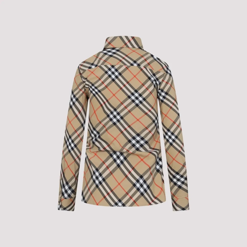 Burberry Hemd Classic Plaid Cotton Shirt With Structured Collar Neutrals(Image 2)