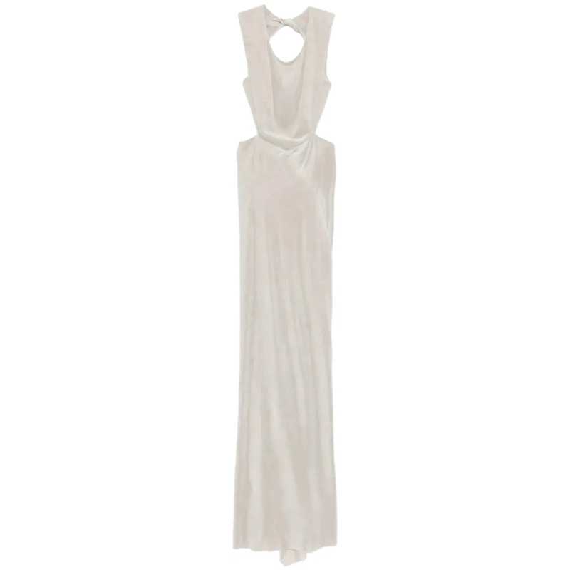 Rick Owens Midikleid Open Back Gown Pearl grau