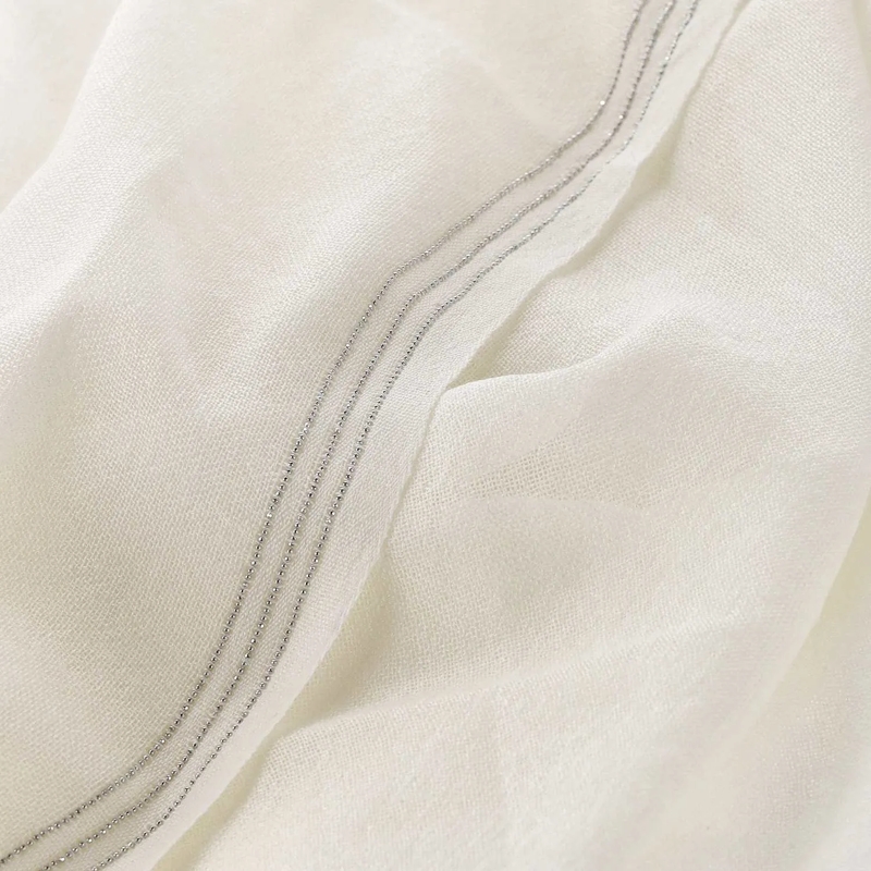 Faliero Sarti Lichtgewicht Sjaal Schal Katy mit Schmucksteinen weiß(Image 2)