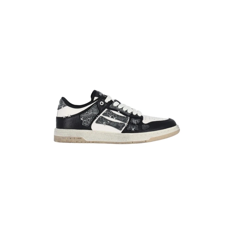 Amiri Low-Top-Sneaker Low-Top White Leather Sneakers With Contrast Detai Black