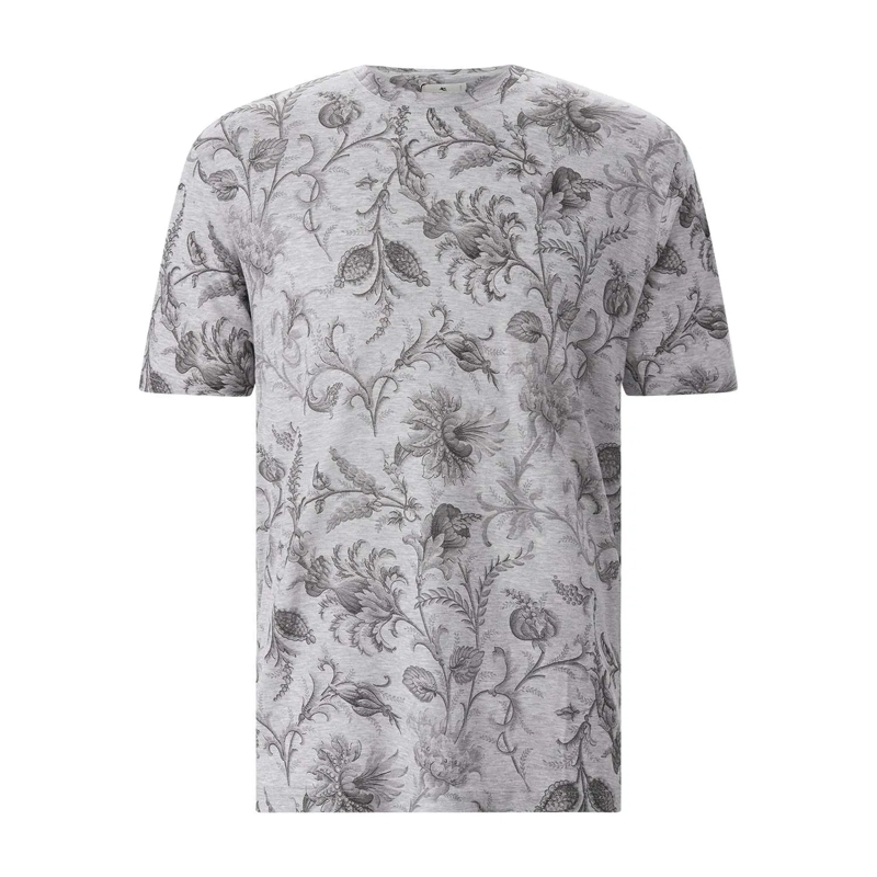 Etro T-Shirt T-Shirt mit floralem Muster grau