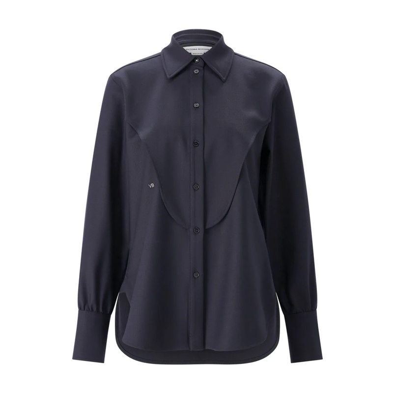 Victoria Beckham Bluse Weite Hemdbluse blau