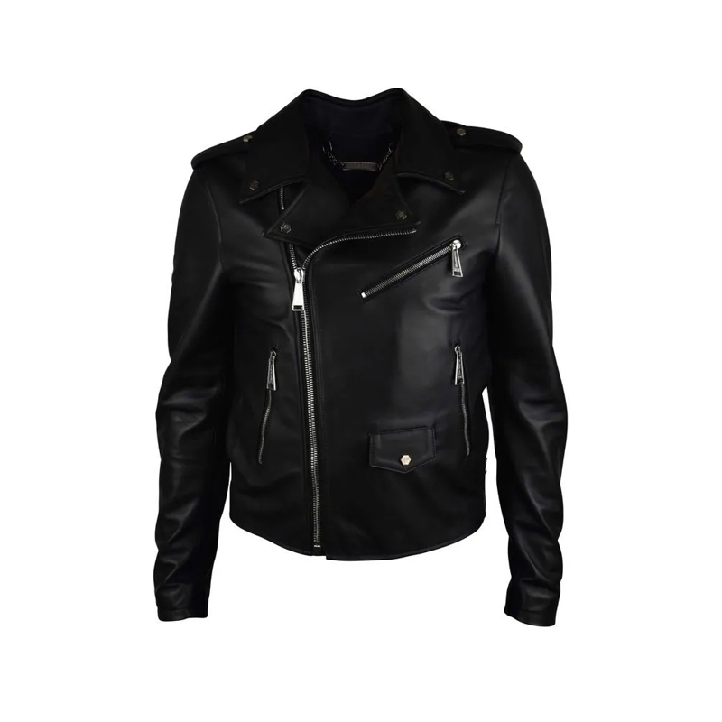 Philipp Plein Leren jas Perfecto Jacket Black