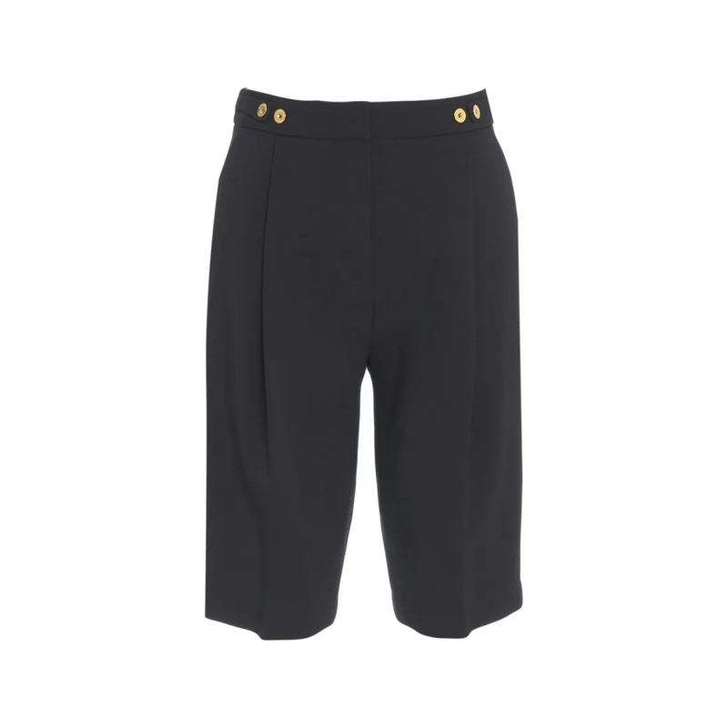 Elisabetta Franchi Casual Shorts Bermuda Shorts With Gold Decorative Buttons Black
