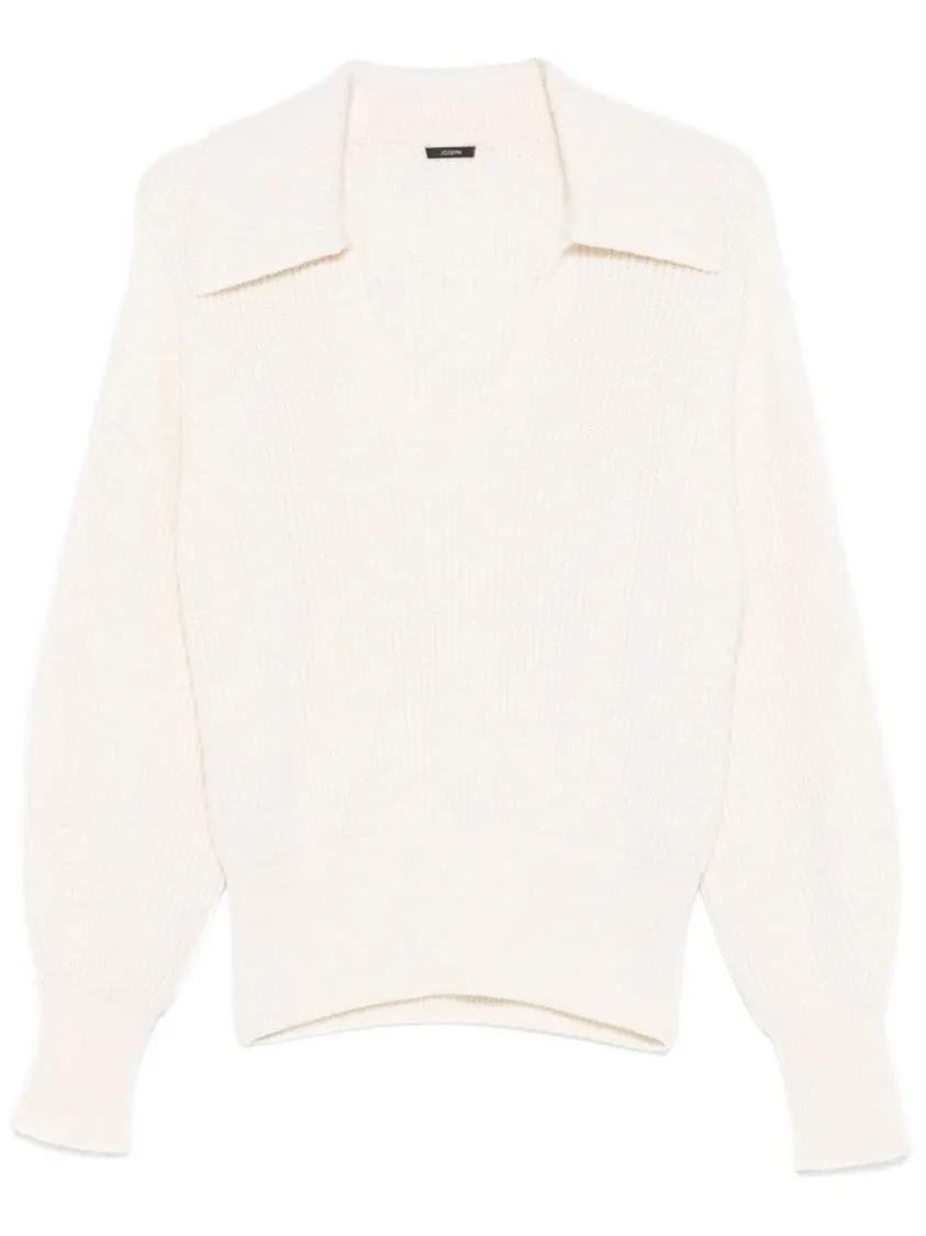 Joseph - Open Neck Sweater - Größe S - weiß