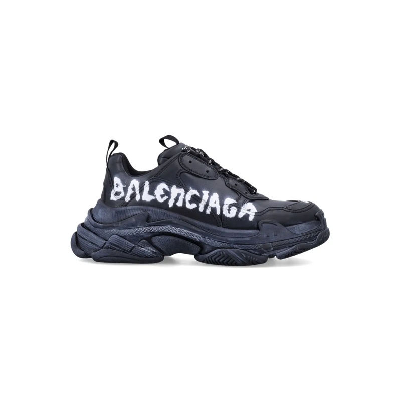 Balenciaga Lage-top sneaker Triple S Paint Logo Sneakers Black