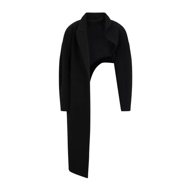 Alaia - Around Half Noir Polyamide Coat - Größe 38 - black