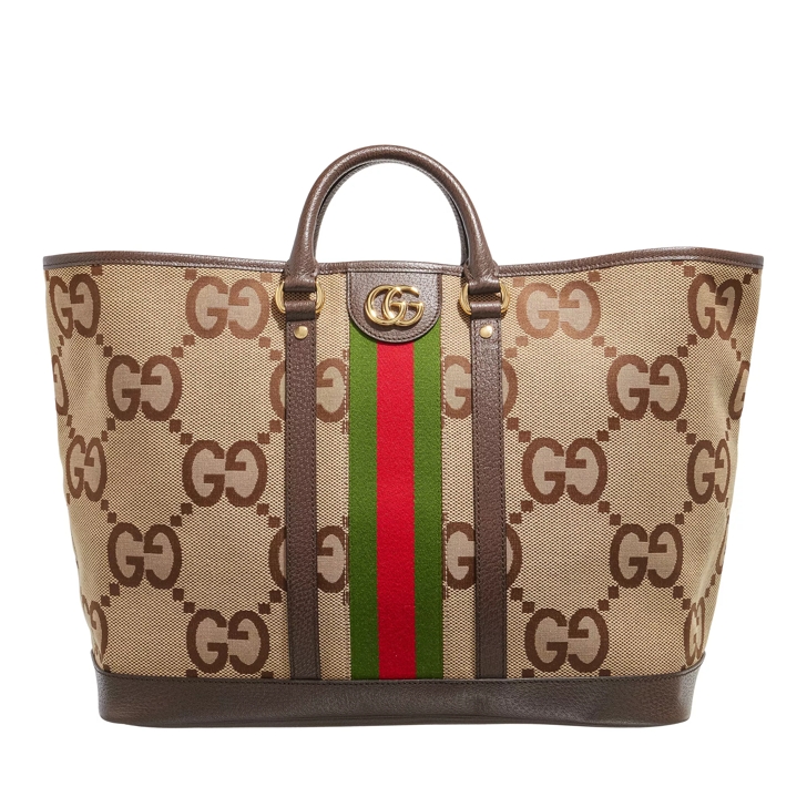 Gucci Medium Shopper Jumbo GG Camel Shopping Bag