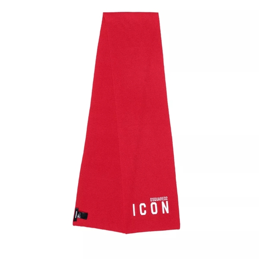 Dsquared2 Icon Scarf Red White Wollen Sjaal