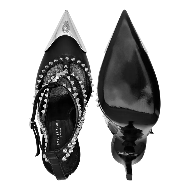 Philipp Plein Riemchensandalen Sandaletten Skull Mit Nietenverzierungen schwarz(Image 3)