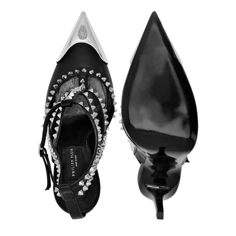 Philipp Plein Riemchensandalen Sandaletten Skull Mit Nietenverzierungen schwarz(Image 4)