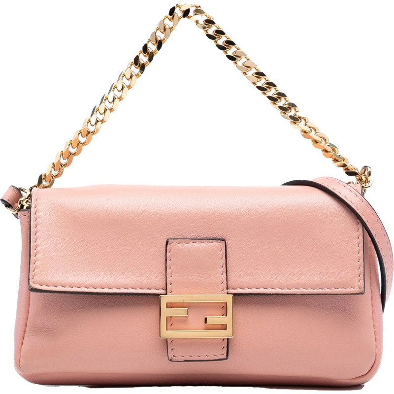 Fendi Sac à bandoulière Micro Nappa Baguette Satchel rose