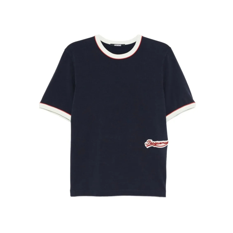 Jacquemus T-shirt Navy Blue Short-Sleeve T-Shirt Black