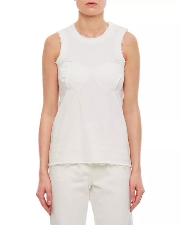 Sacai - Cotton Denim Tank Top - Größe 3 - white