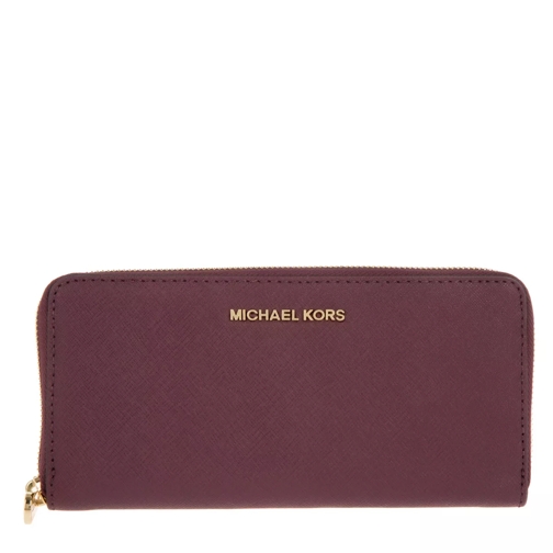 MICHAEL Michael Kors Jet Set Travel ZA Continental Leather Wallet Plum Continental Wallet-plånbok