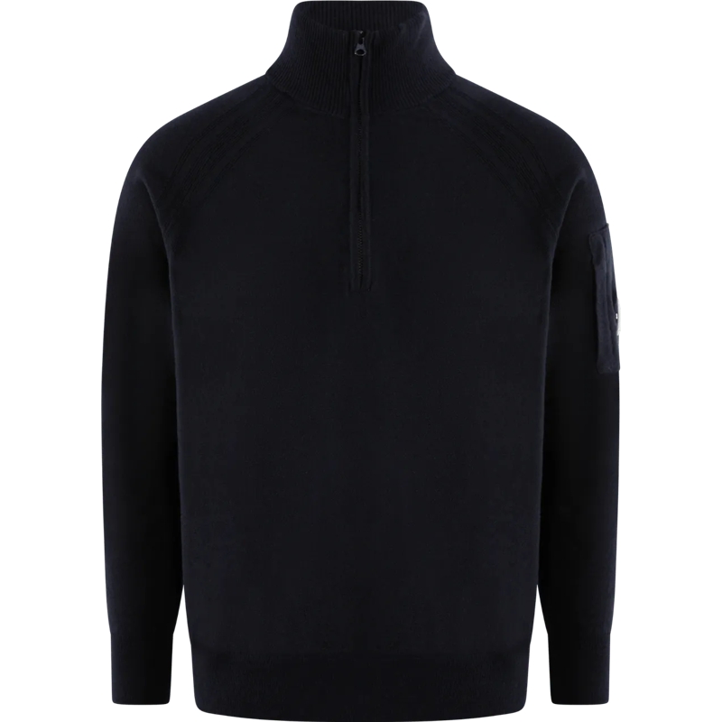 CP Company  Heren HALF ZIPPED KNIT blau