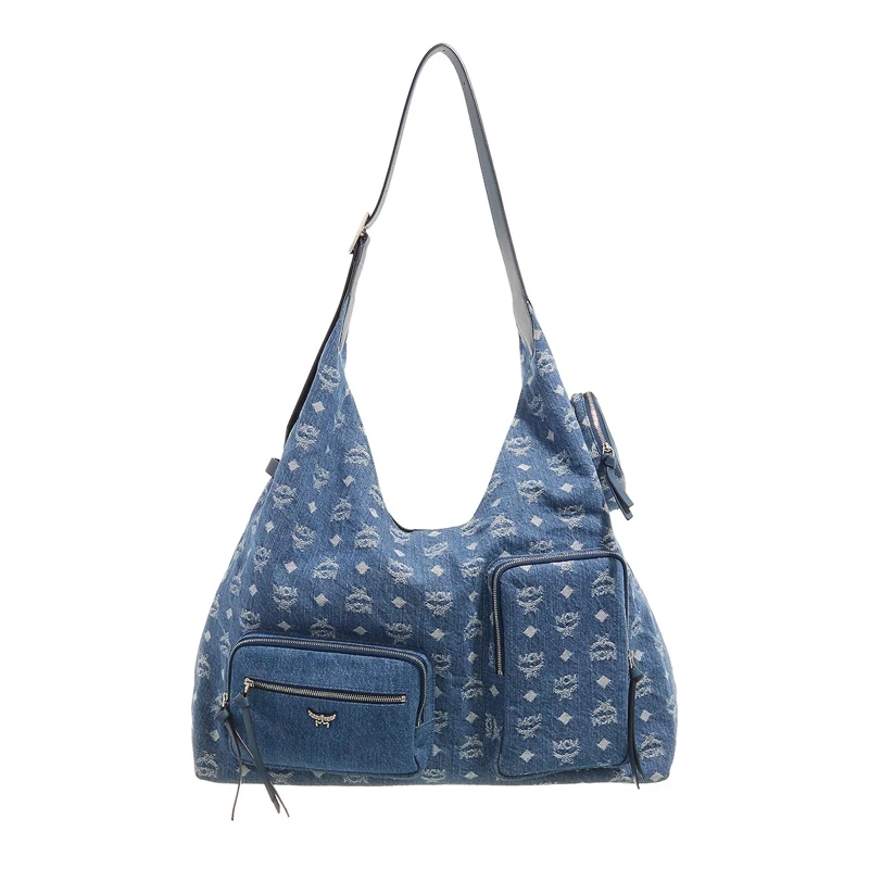 MCM Hobo Bag Aren Shopper Large Denim Blue