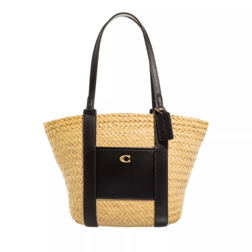 Coach Small Straw Pocket Tote Natural Korbtasche