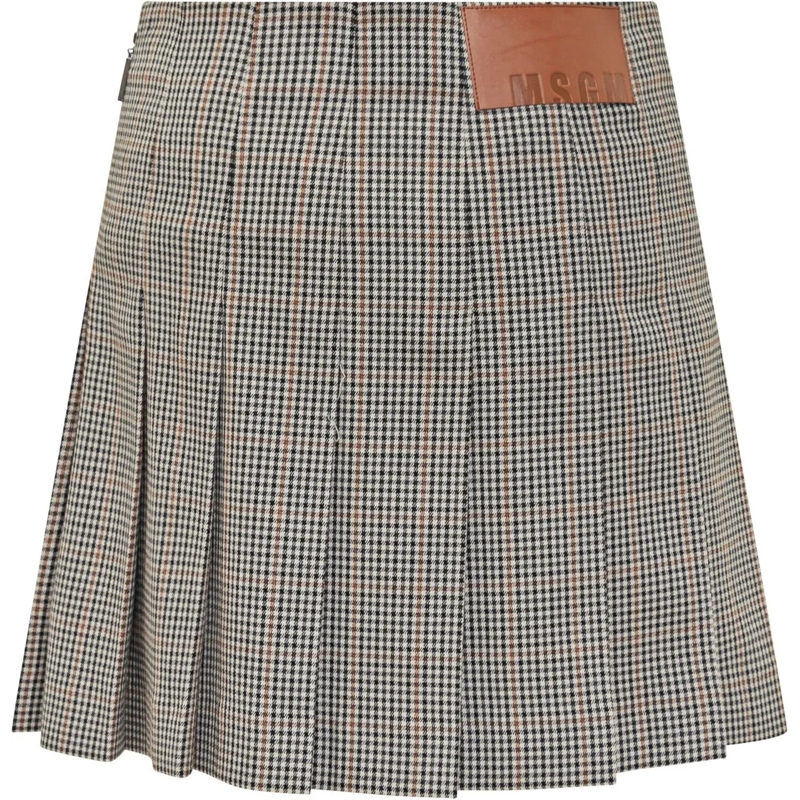 MSGM Minirock Gonna Plisse a Quadri MSGM taupe(Image 2)