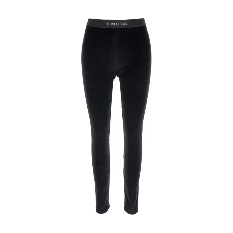 Tom Ford  Stretch Lustrous Velour Signature Leggings Black