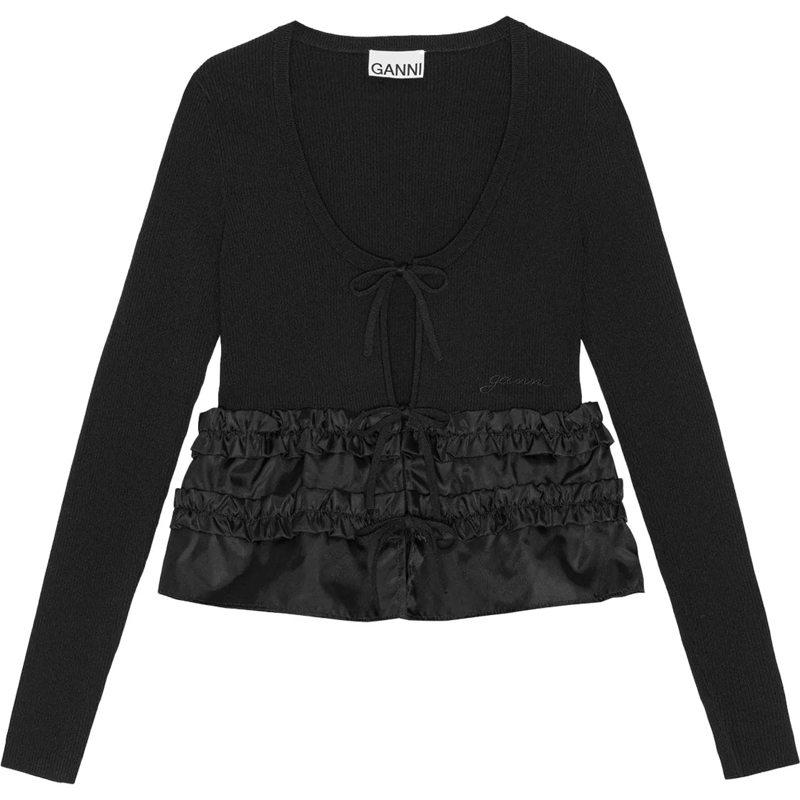 GANNI  blouse top black schwarz