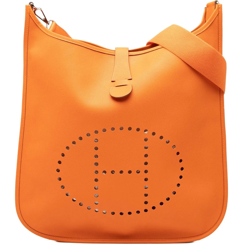 Hermès Schultertasche Epsom Evelyne II TGM orange