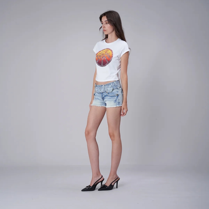 True Religion Shorts - Denim-Shorts- Mid-Rise- Ausgefranster Saum- K blau(Image 3)