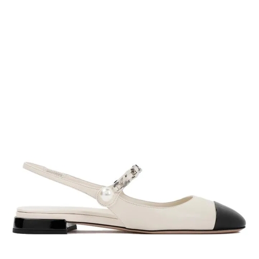 Miu Miu White Ivory Goat Leather Ballerina White Ballerina