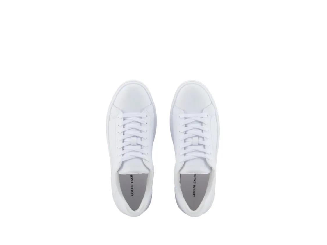 Thumbnail - Armani Exchange Low-Top Sneaker - Lace-Up Sneakers With Minimalist Design In Cowhide - Gr. 40 (EU) - in Weiß - für Damen