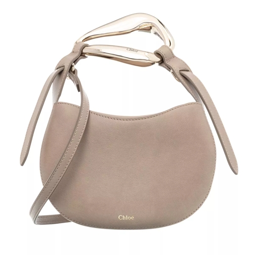 Chloé Small Kiss Shoulder Bag Grained Leather Motty Grey Crossbody Bag