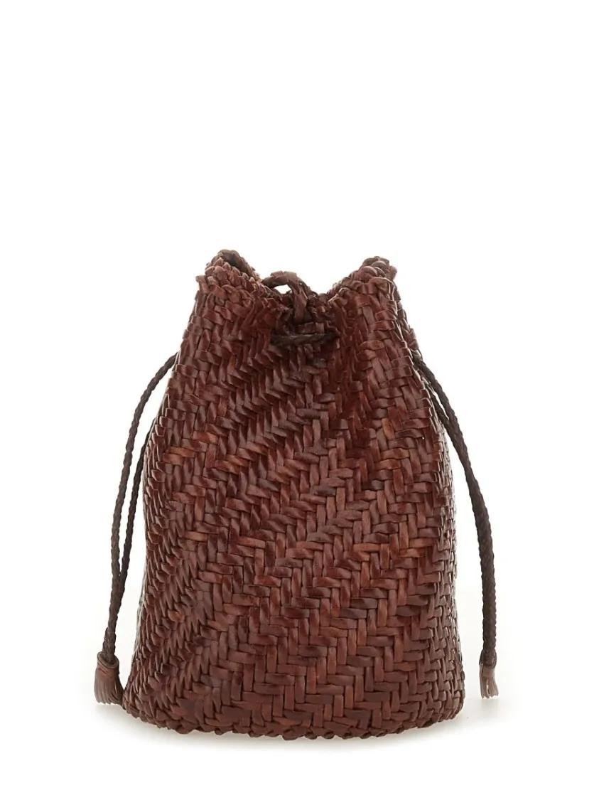 DRAGON DIFFUSION Bucket bags "Pompom Double Jump Tan" Bag in bruin