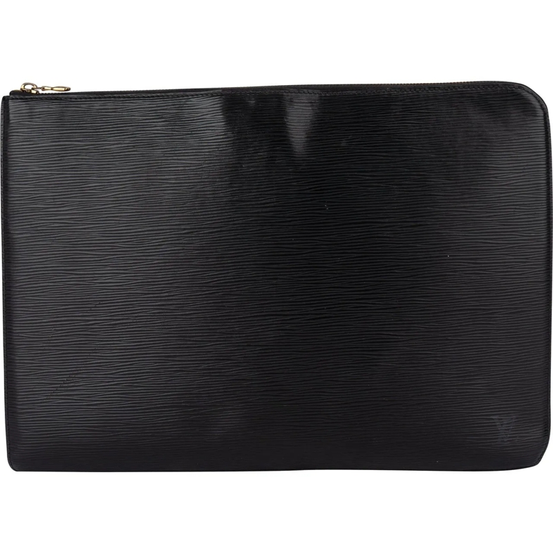 Louis Vuitton Schultertasche Louis Vuitton Noir Epi Leather Laptop Clutch mehrfarbig