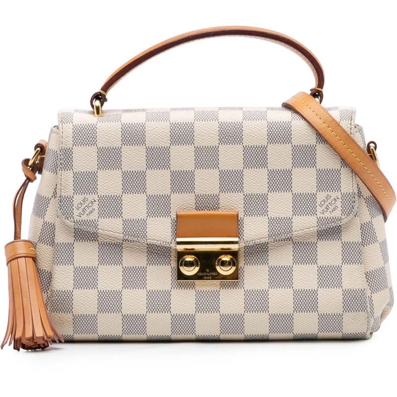 Louis Vuitton Sac à bandoulière Damier Azur Croisette weiß