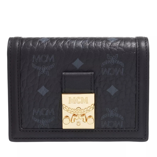 MCM Tracy Flap Wallet/Tri-Fold Mini Black Portafoglio con patta