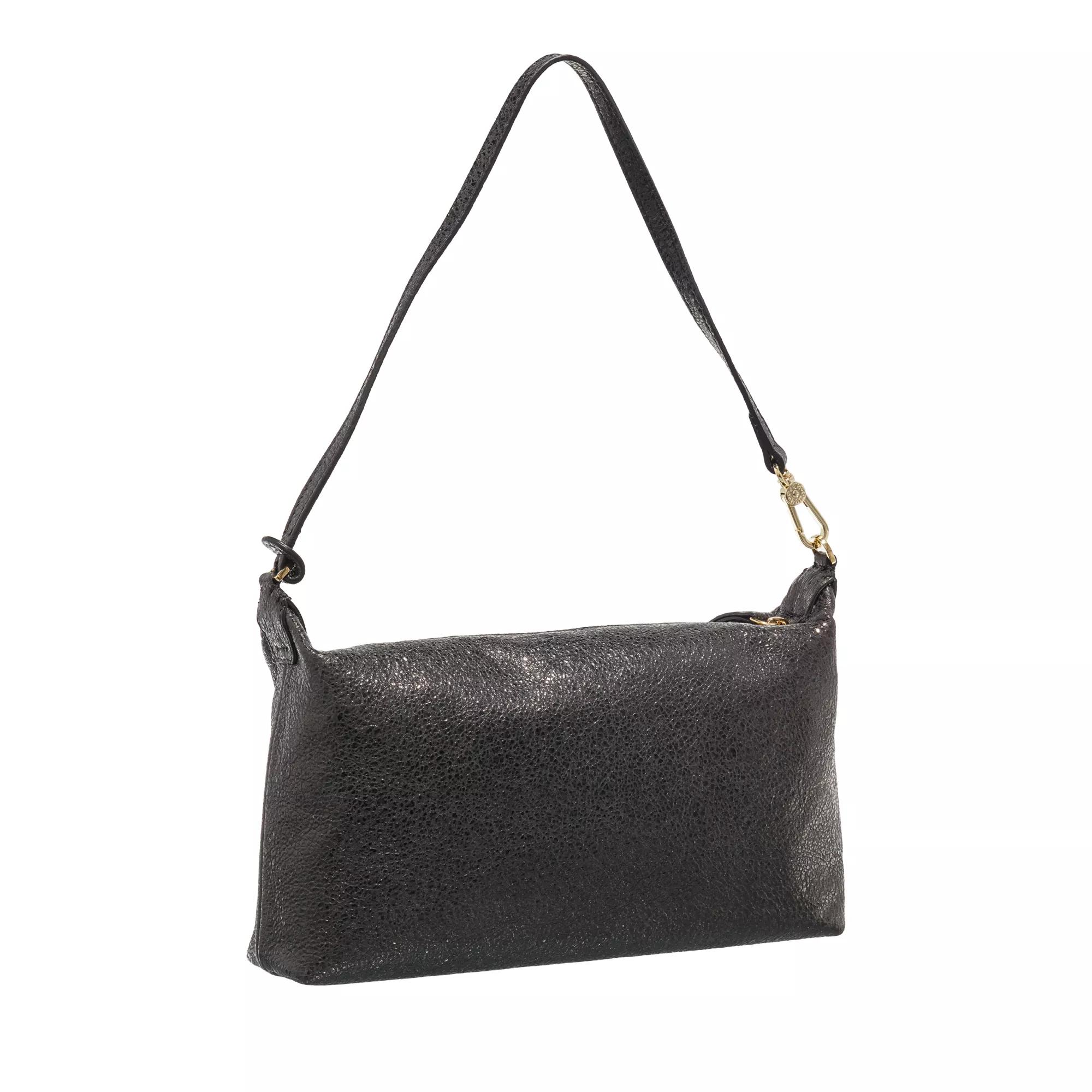 Abro Zwart Goud Schoudertas Metallic Look Black Dames