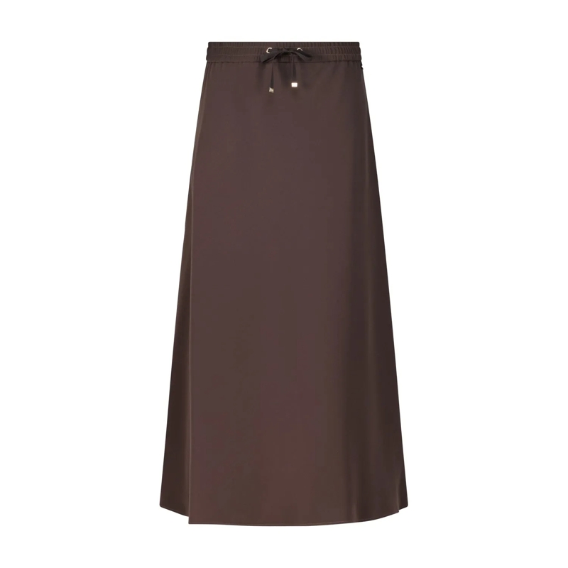 Herno Jupe midi Midirock aus Matt Crépe-Satin Braun
