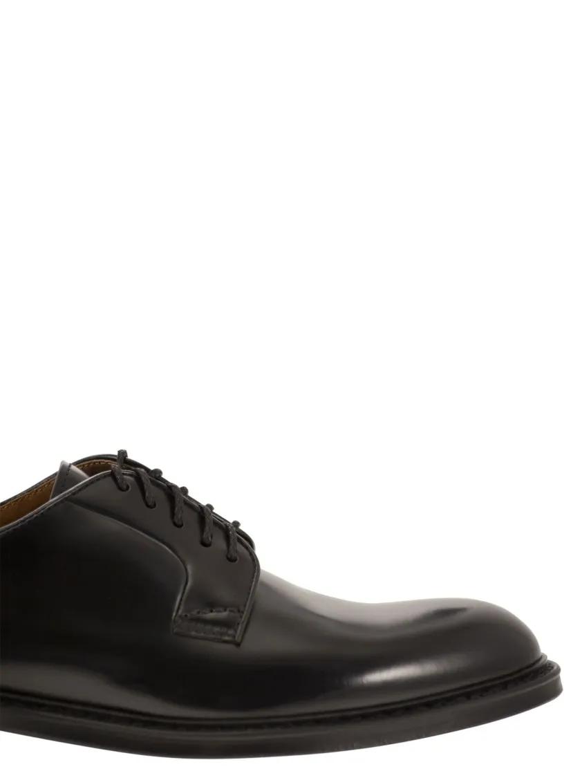 Thumbnail - Black Calfskin Derby Shoes With 5-Hole Lace-Up Des - Gr. 42,5 (EU) - in Schwarz