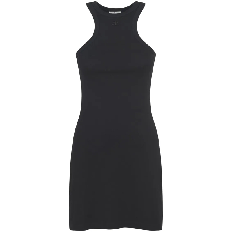 Courrèges Minikleid Fitted Sleeveless Mini Dress Black
