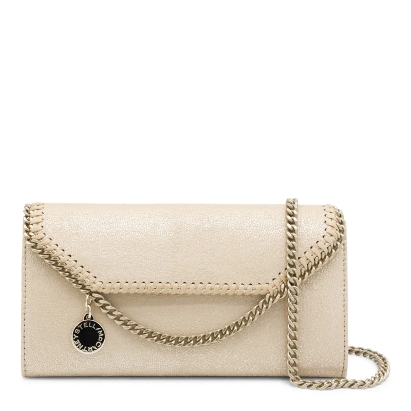 Stella McCartney Sac à bandoulière Gold Faux Leather Continental Wallet Crossbody Bag Neutrals