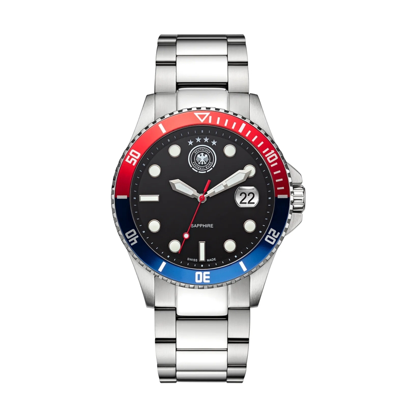 DFB Automatikuhr Quarzuhr DFB Herrenuhr mit Metallarmband. silber