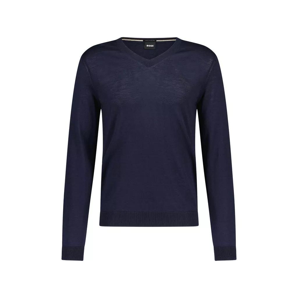 Boss - Slim-Fit Pullover aus Schurwolle - Größe M - black